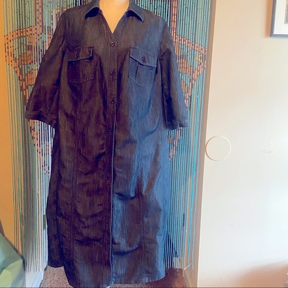 MAGGIE BARNES DENIM DRESS / DUSTER JACKET - Picture 1 of 10